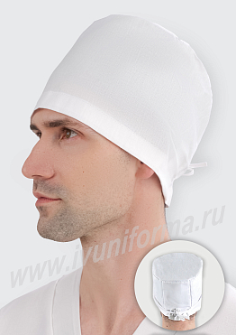 Колпак медицинский мужской белый бязь ГОСТ арт. ГУ-12-67-БЗ